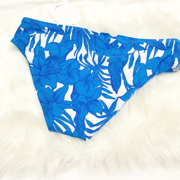 NWT Athena Blue & White Floral Bikini Bottoms - 14 - Picture 3 of 4
